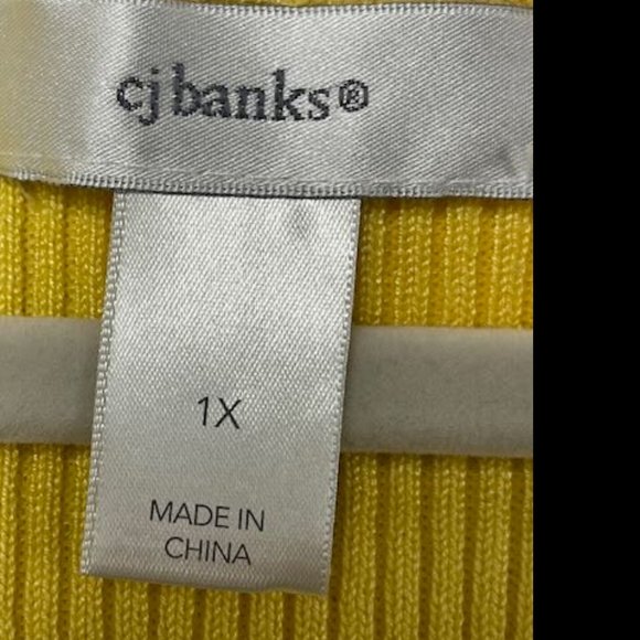 CJ Banks Women's 1X long-sleeved lightweight yellow cardigan sweater. Like new! - Picture 5 of 7